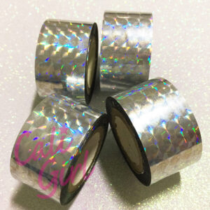 Silver Prism Hologram Rod Tape Roll