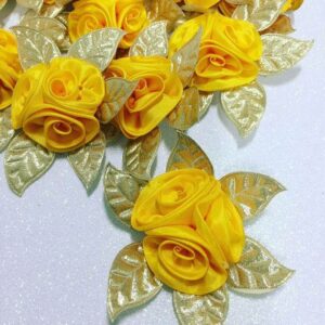 Yellow Roses with Gold Leaves