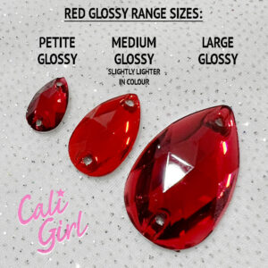 Red Glossy Acrylic Tear Drops