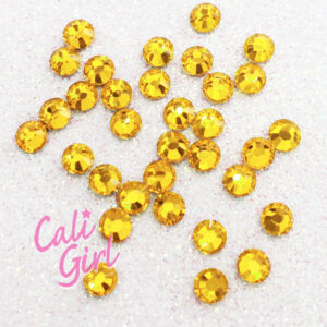 Yellow Gold Flatback Acrylic Round Gems