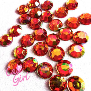 Budget Siam Red - Orange AB Acrylic Round Gems