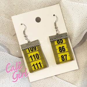 Sale Up-Cycled Measuring Tape Earrings