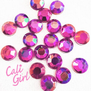 Budget Rose Pink AB Acrylic Round Gems