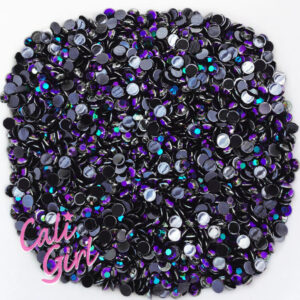 Black-Purple AB Flatback Acrylic Gems